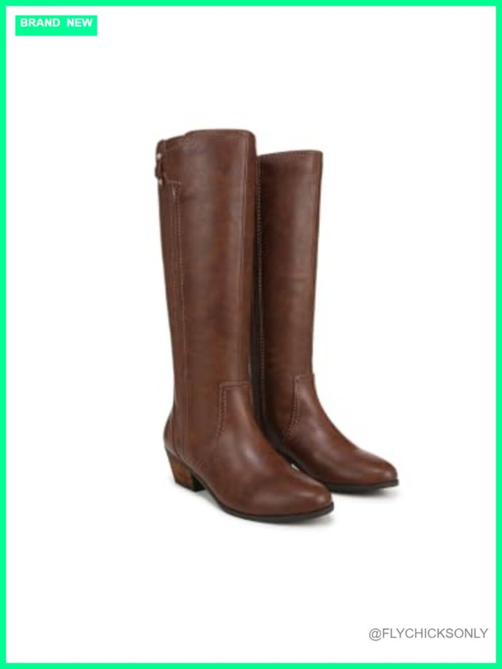 Womens Knee High Riding Boot Faux Leather Wide Calf